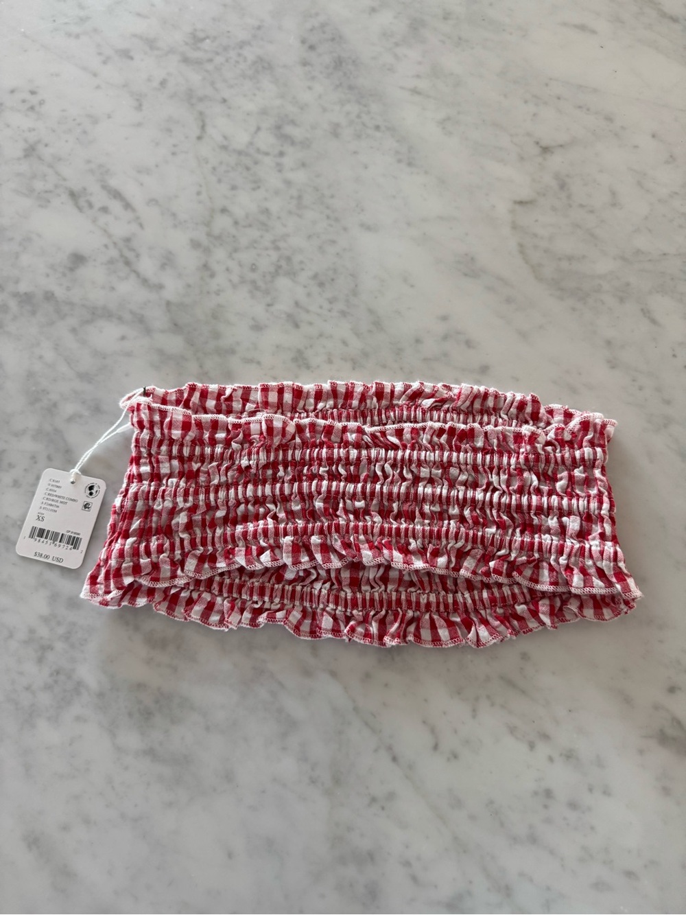 free people smocked gingham bandeau top - Picture 5 of 6